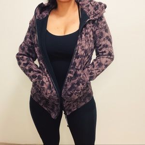 LuLuLemon Scuba jacket purple floral pattern